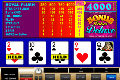 Bonus poker deluxe microgaming