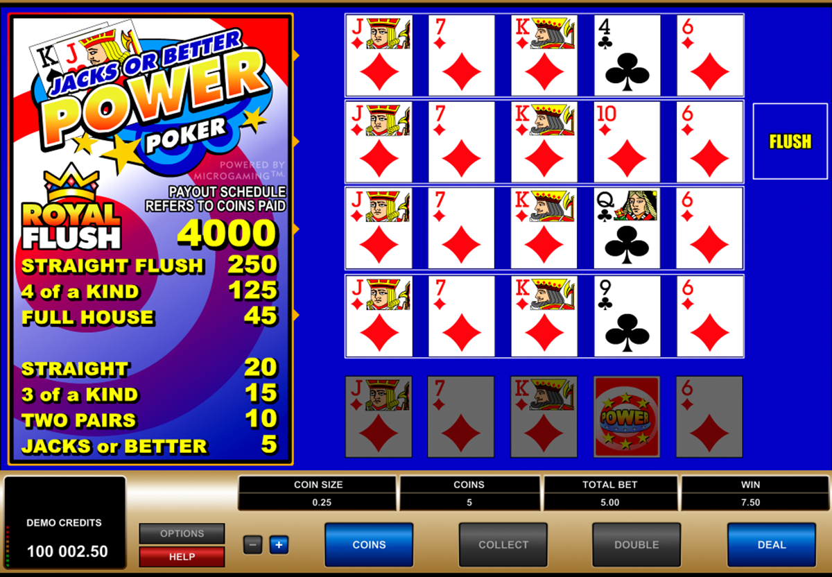 Jacks or Better Power Poker