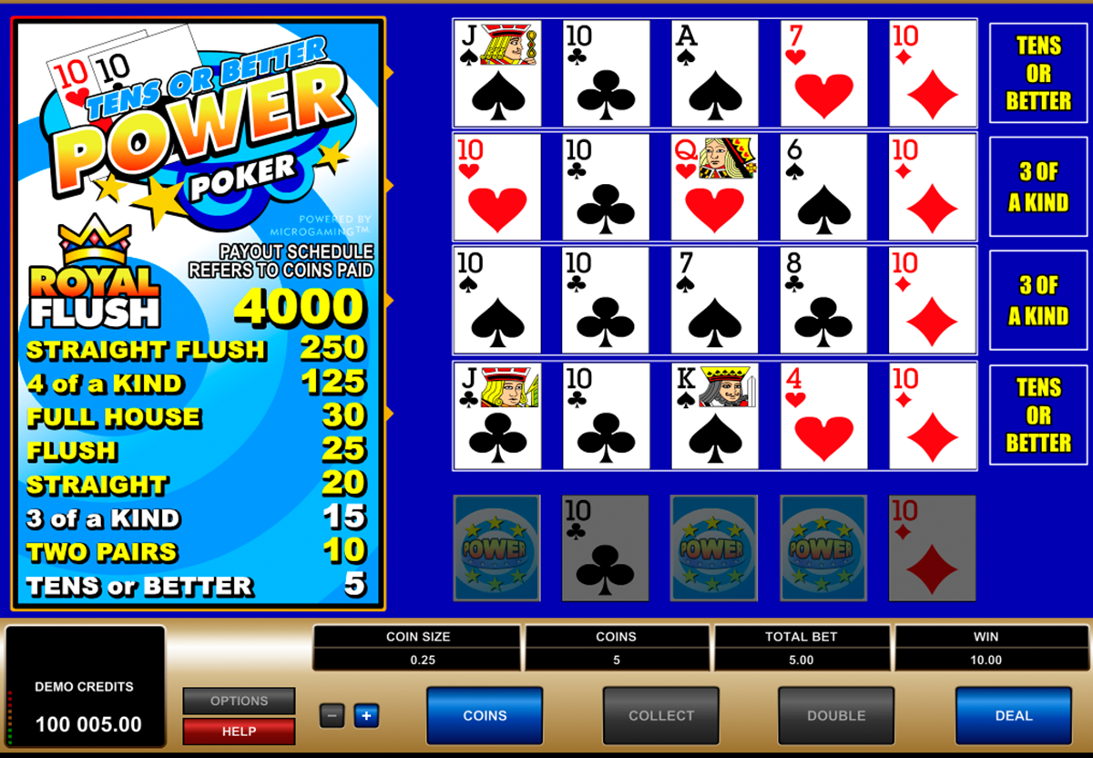 Tens or Better Power Poker